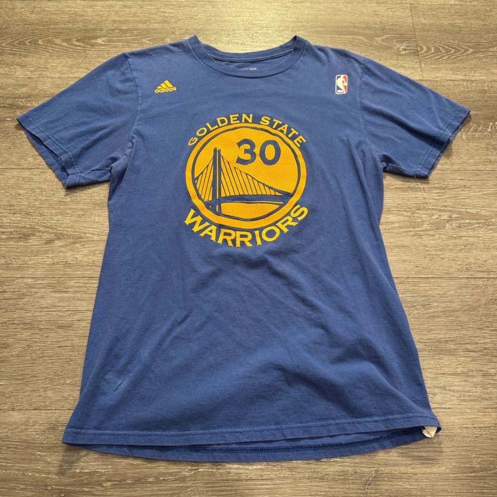 Adidas Stephen Curry Golden State Warriors Shirt Adult Medium Blue Logo Tee‎